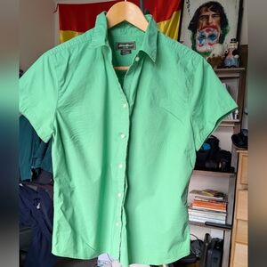 Eddie Bauer Bright Green Casual Button Down Shirt